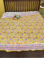 yellow-floral-blockprint-mulmul-reversible-king-size-quilt