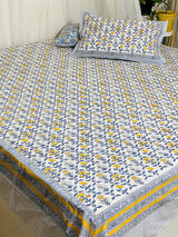 yellow-flower-cotton-single-bedsheet-detailed-view