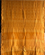 Yellow Handblock Print Chanderi Cotton Silk Saree