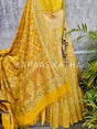 yellow-pure-banarai-georgette-bandhani-lehenga-with-dupatta