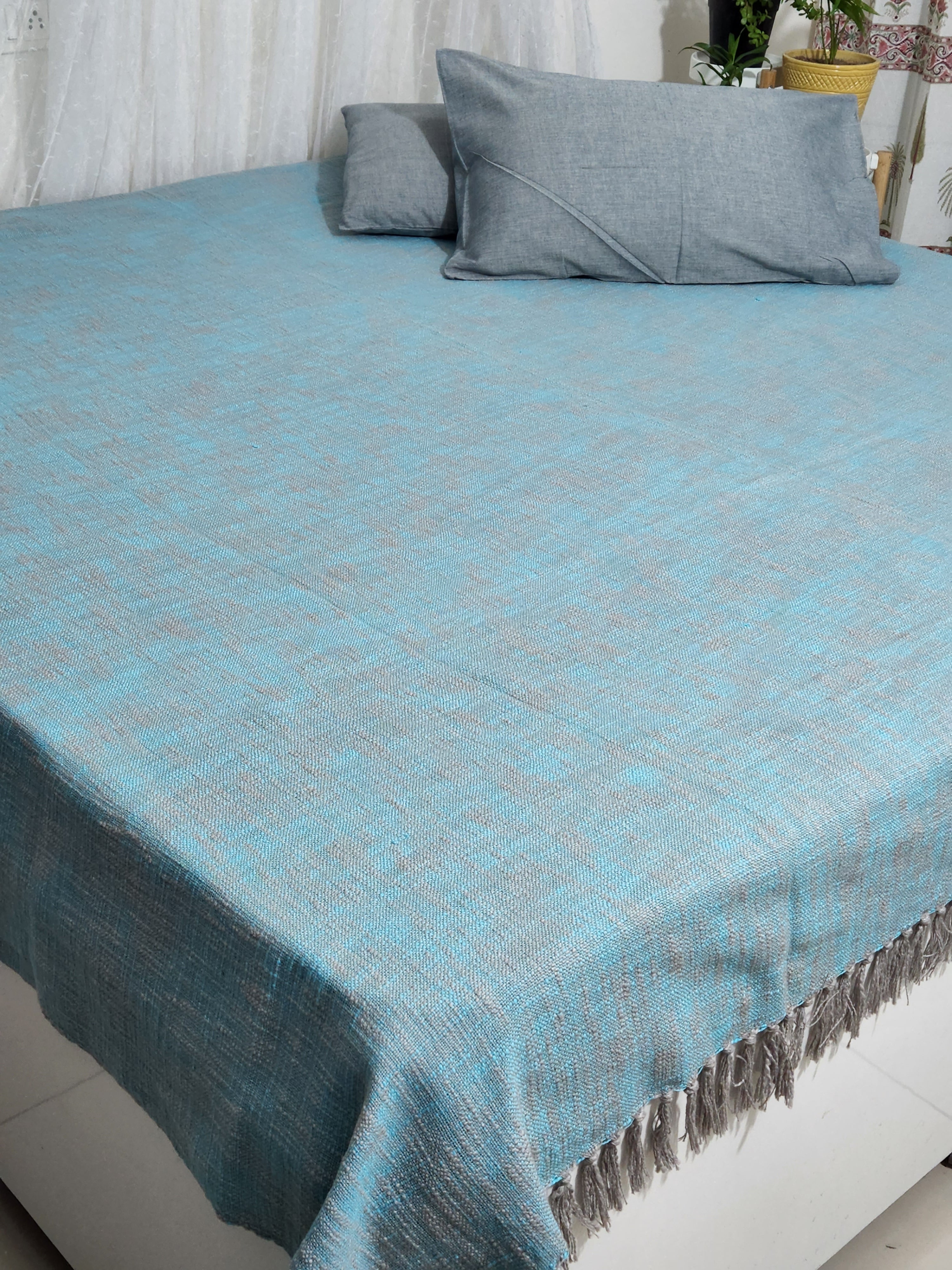Pure Cotton Reversible Bedspread- Queen Size