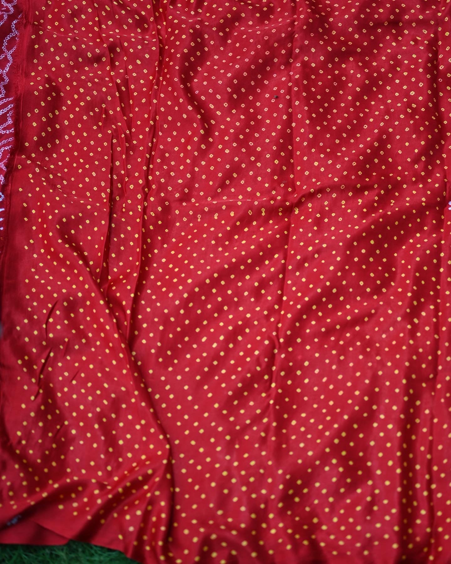 Pure Gajji silk bandhani saree with different pattern all over