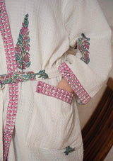 Tree Cotton Waffle Handblock Printed Bath Robe