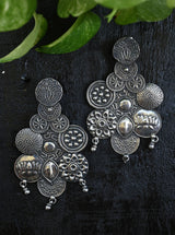 Very Stylish Lightweight Long Handcrafted Silver Earrings