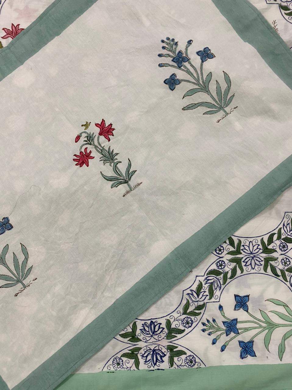 Floral trellis cotton bedsheet for festive home styling
