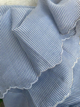 Greyish Blue Handloom Neem Reshami Dupatta with delicate Scalloping