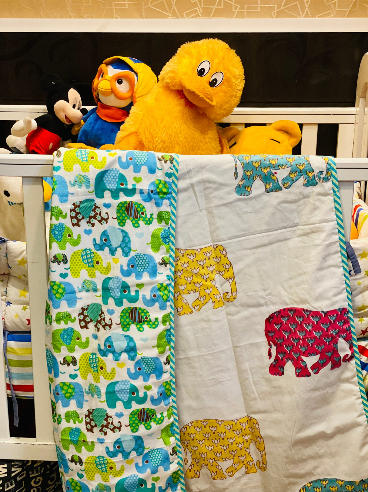 handcrafted elephant block printed kids blanket mulmul cotton flannel layer reversible lightweight breathable summer bedding ideal for arab countries wholesale gifting