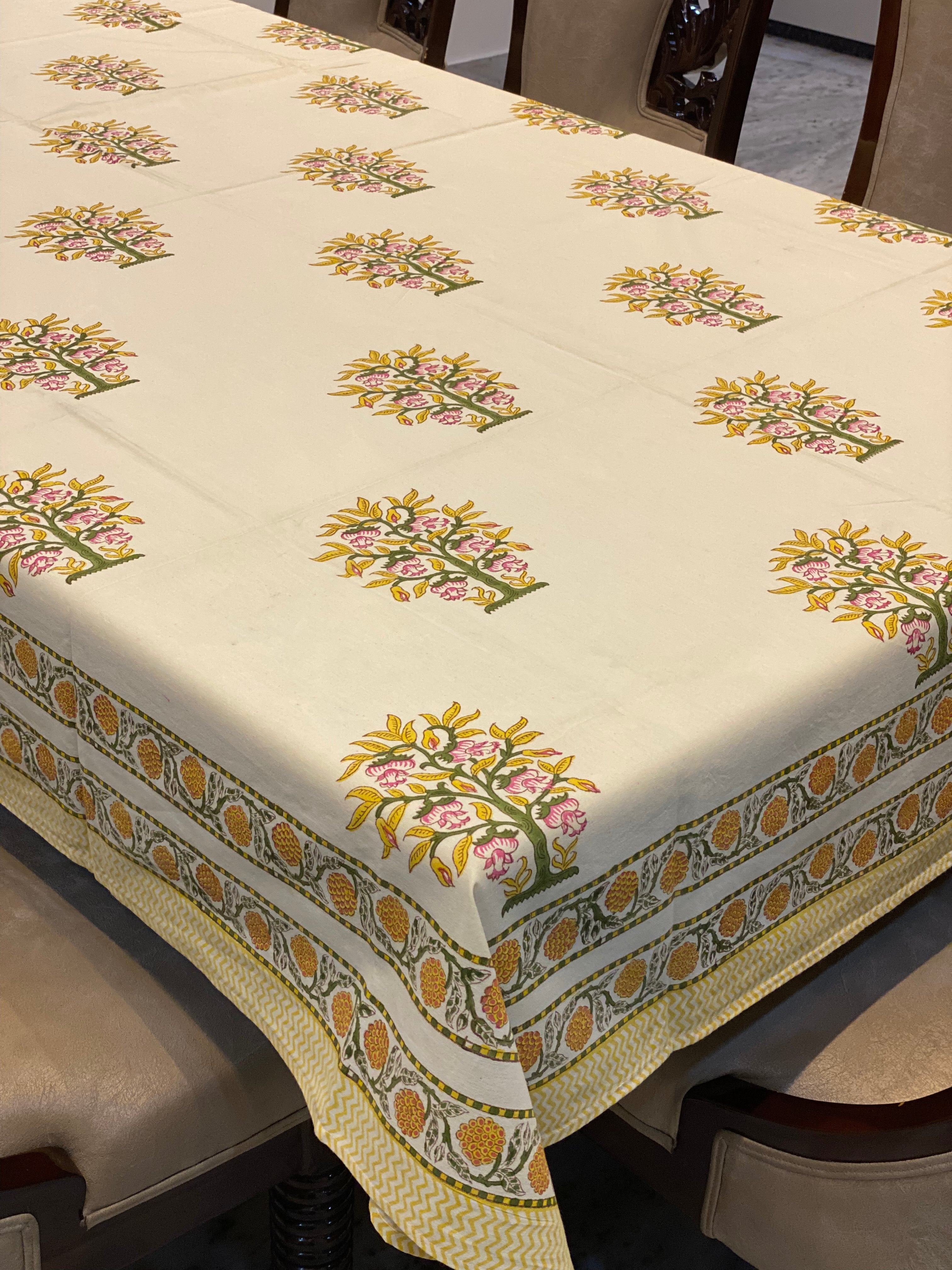 Hand Blockprinted Table Cloth 6 Seater (90*60 inches)