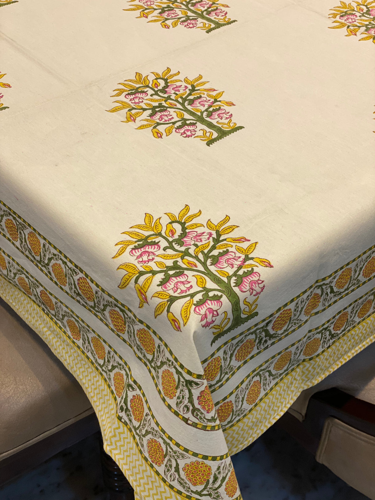 Hand Blockprinted Table Cloth 6 Seater (90*60 inches)