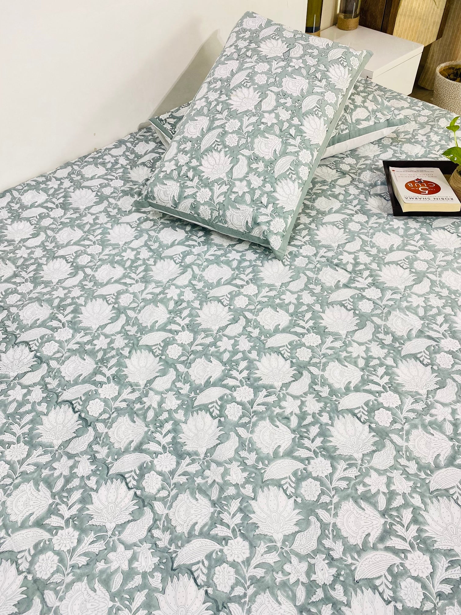 Hand Blockprinted Cotton Bedsheet -King Size (108*108 inches)