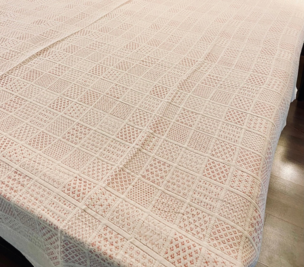 Handwoven Pure Cotton Bedspread- Double Size