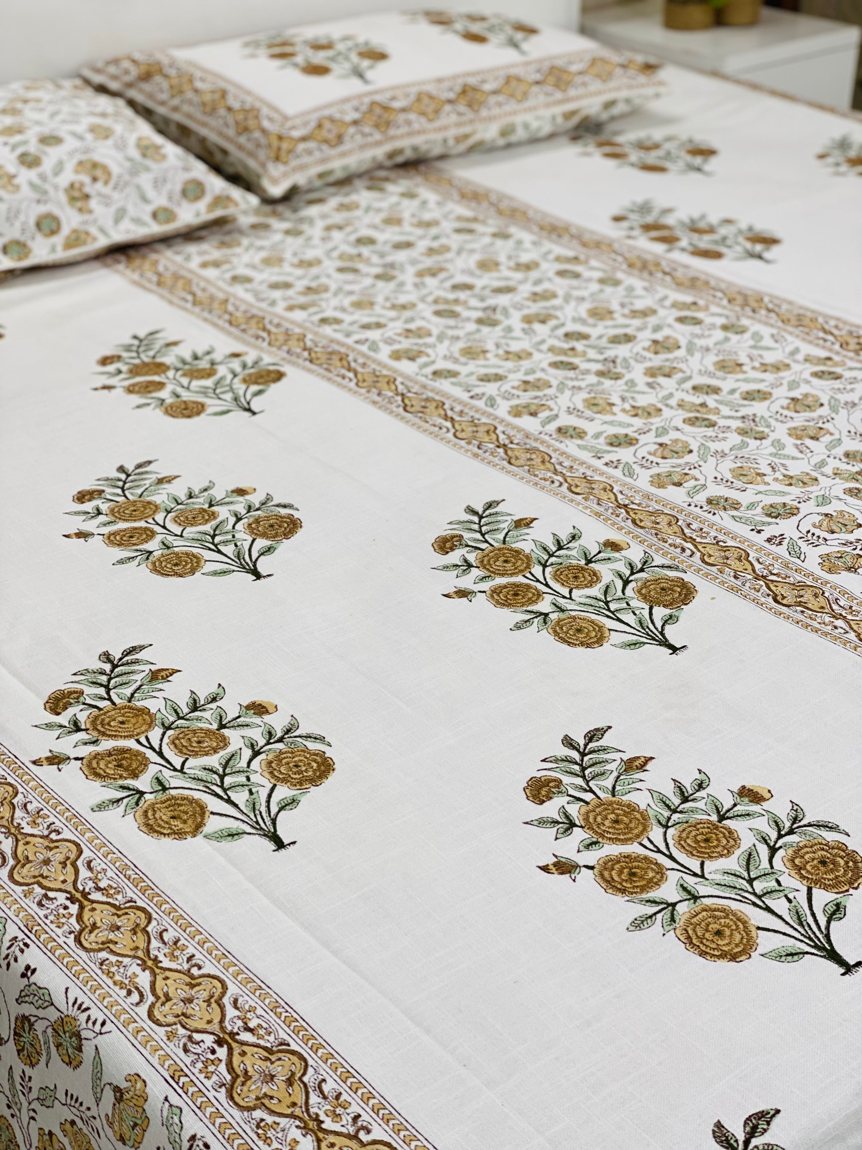 Hand Block Printed Handloom Cotton Bedspread