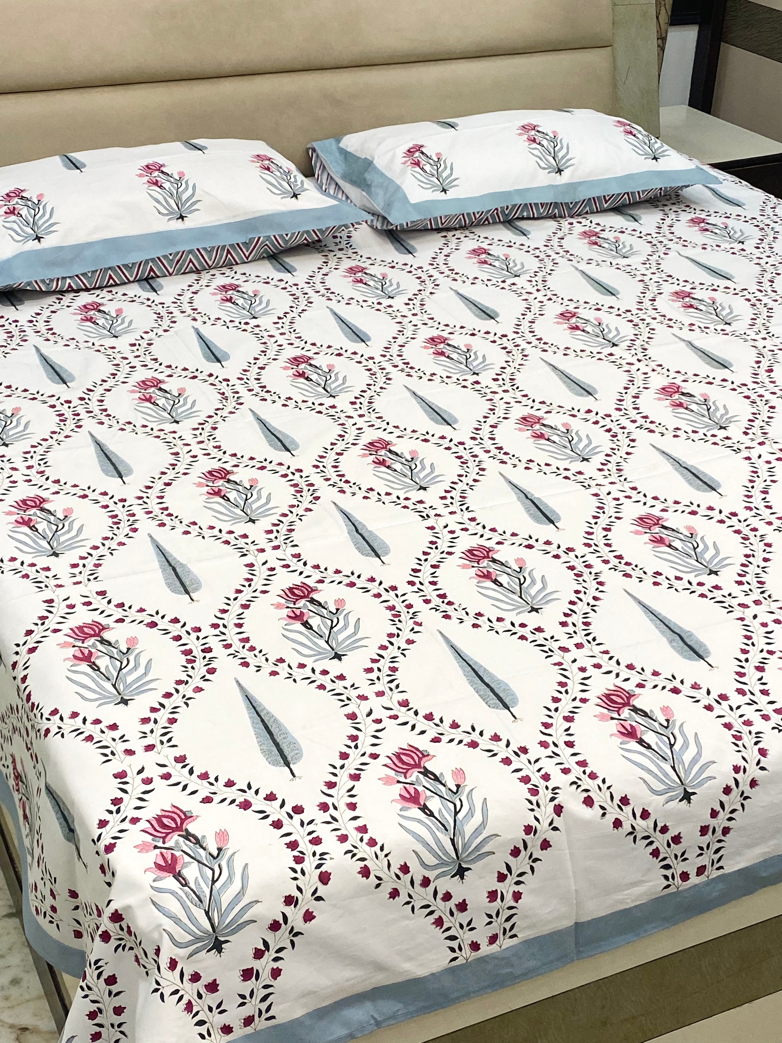 Blockprint Cotton Bedsheet -Double Size (90 * 108 inches)