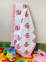 Squirrel Kids Blanket- Blockprint Cotton Reversible (60*40 inches)