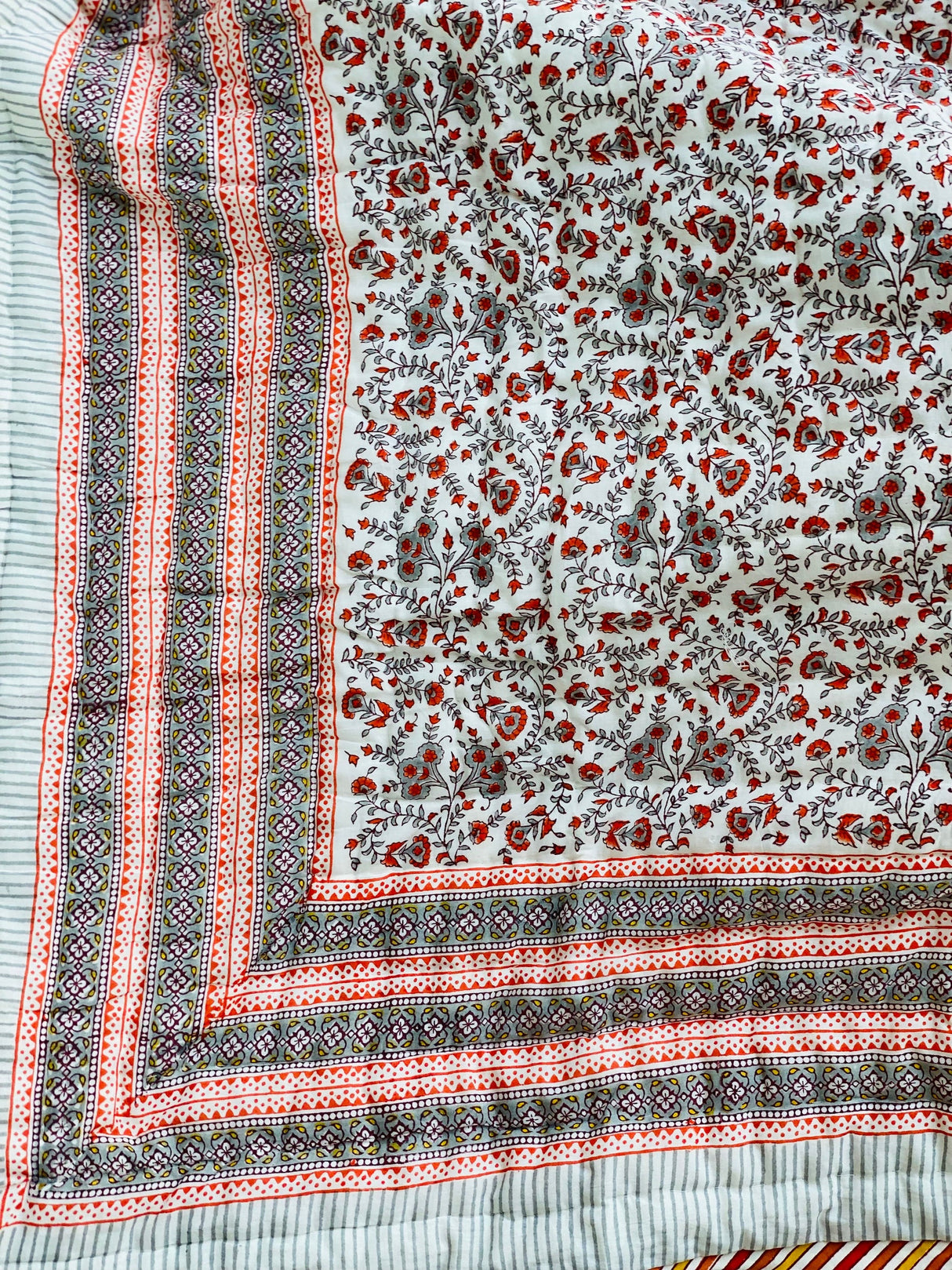 HandBlock Printed Mulmul Reversible Quilt