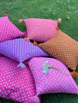 Pink (Shade 1) Bandhani Cotton 2 Cushion Cover Set- 12*12 inches