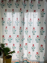 Blockprint Sheer Cotton Curtains