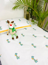 Giraffe Blockprint Cotton Bedsheet