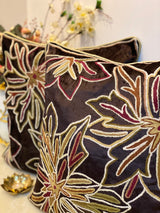 Kashmiri Embroidery Velvet Cushion Cover Set of 2pcs- 20*20 inches