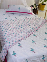 Flamingo Bedding Set- Blockprint