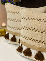 Tasselled Cotton Cushion Cover- 16*16 inches