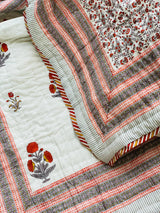 HandBlock Printed Mulmul Reversible Quilt