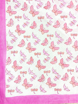 Butterfly Blockprint Cotton Bedsheet