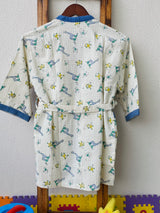 Animals Kids Bathrobe-Cotton Waffle Blockprint