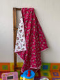 export quality reversible kids dohar cotton flannel pink white mouse print birthday gift