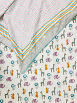 raditional block printed baby blanket animal design cotton mulmul flannel