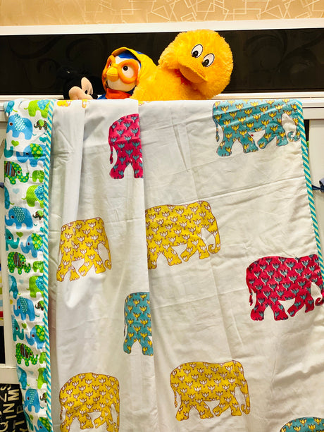 majestic elephants reversible dohar mulmul cotton sustainable lightweight summer blanket wholesale bulk gifting baby shower